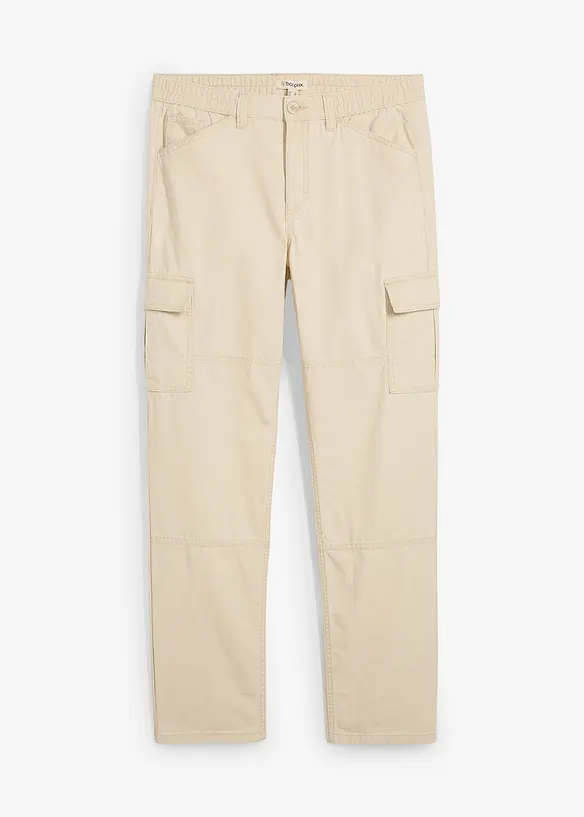 Pantaloni cargo straight in canvas di cotone, relaxed fit, bonprix