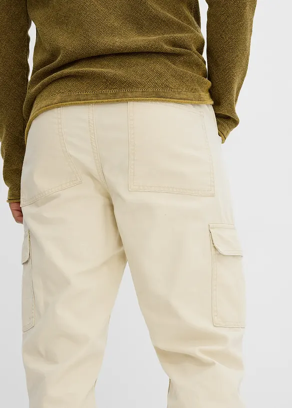 Pantaloni cargo straight in canvas di cotone, relaxed fit, bonprix