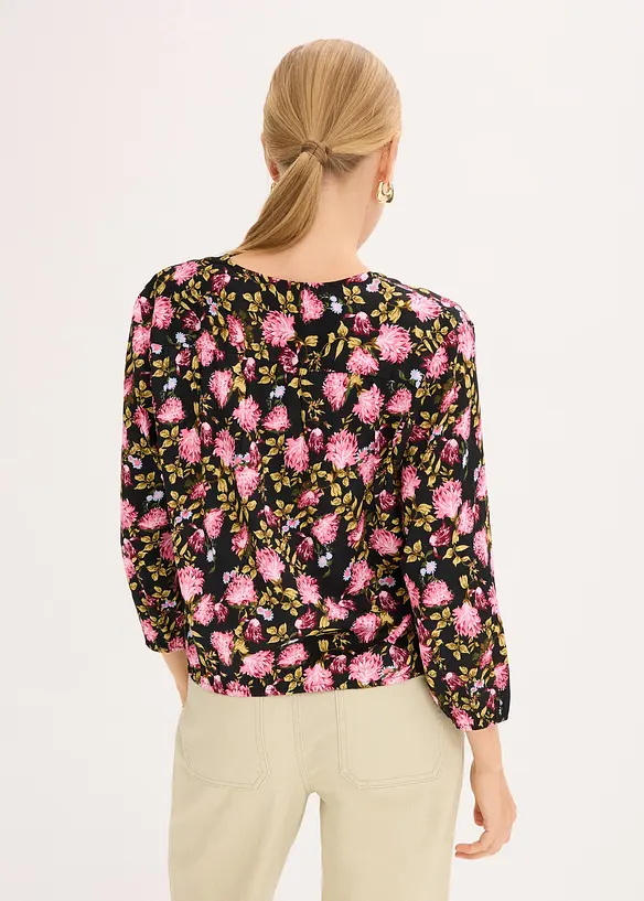 Blusa in chiffon con arricciatura al fondo, bonprix