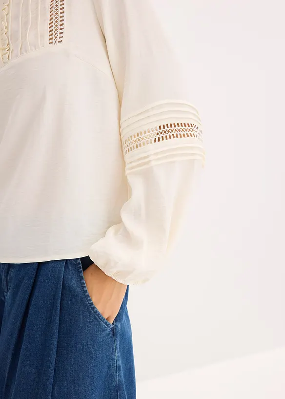 Blusa oversize con raffinati dettagli, bonprix