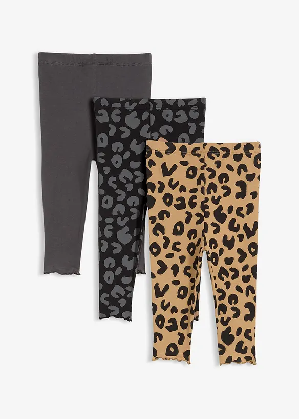 Leggings in puro cotone biologico (pacco da 3), bonprix