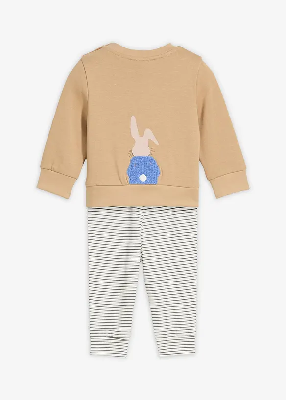 Maglia a maniche lunghe e pantaloni in felpa di puro cotone biologico (set 2 pezzi), bonprix