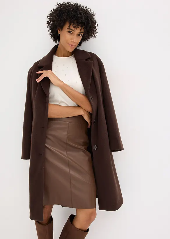 Gonna longuette in similpelle, bonprix