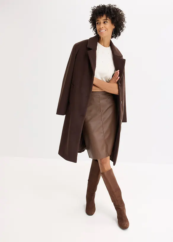 Gonna longuette in similpelle, bonprix