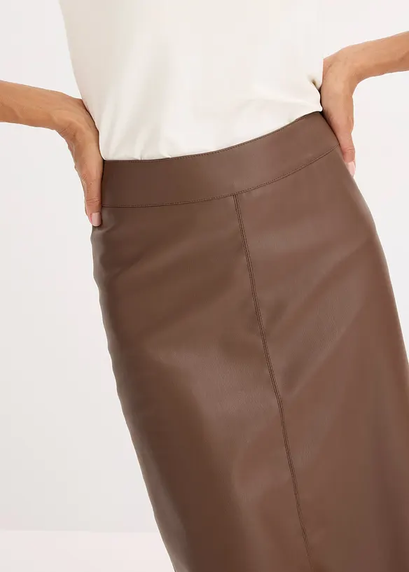 Gonna longuette in similpelle, bonprix