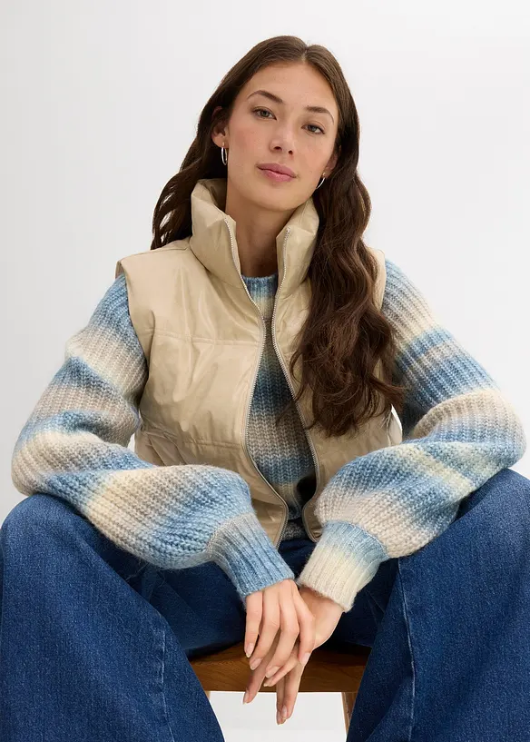 Gilet trapuntato in similpelle, bonprix