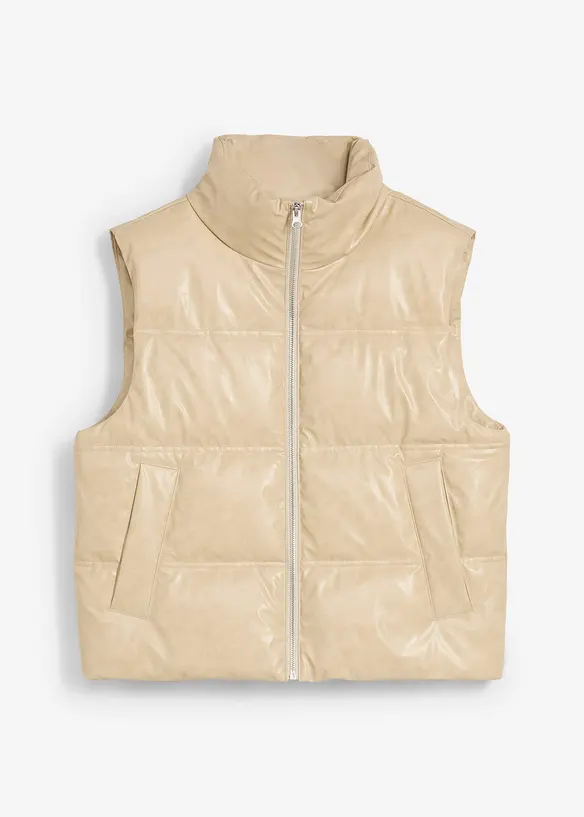 Gilet trapuntato in similpelle, bonprix