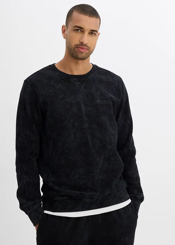 Felpa in puro cotone biologico con effetto lavato, bonprix