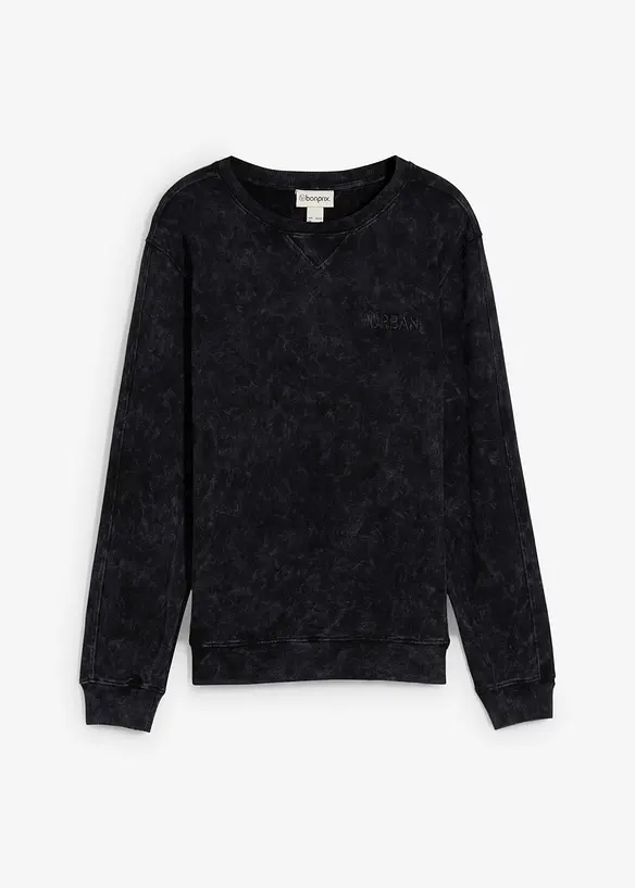 Felpa in puro cotone biologico con effetto lavato, bonprix