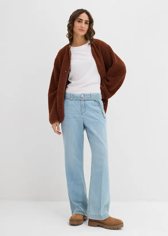 Jeans wide leg con cintura, vita media, bonprix