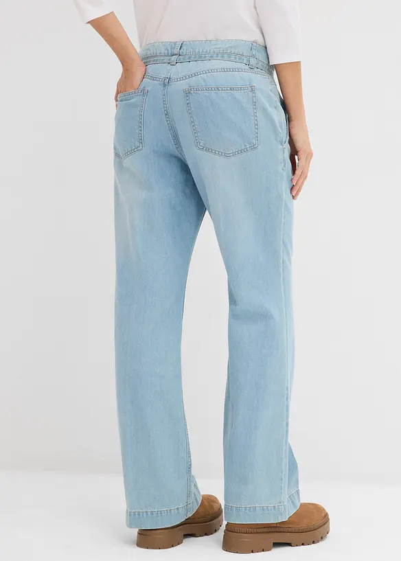 Jeans wide leg con cintura, vita media, bonprix