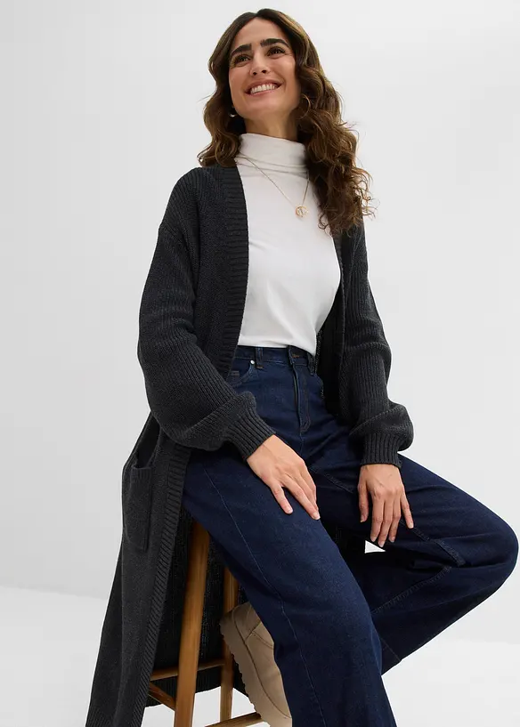 Cardigan lungo con spalle scese, bonprix