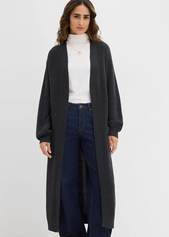 Cardigan lungo con spalle scese, bonprix