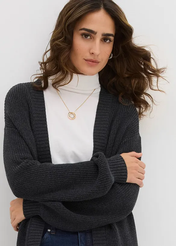 Cardigan lungo con spalle scese, bonprix