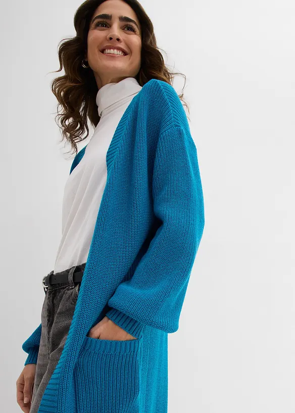 Cardigan lungo con spalle scese, bonprix