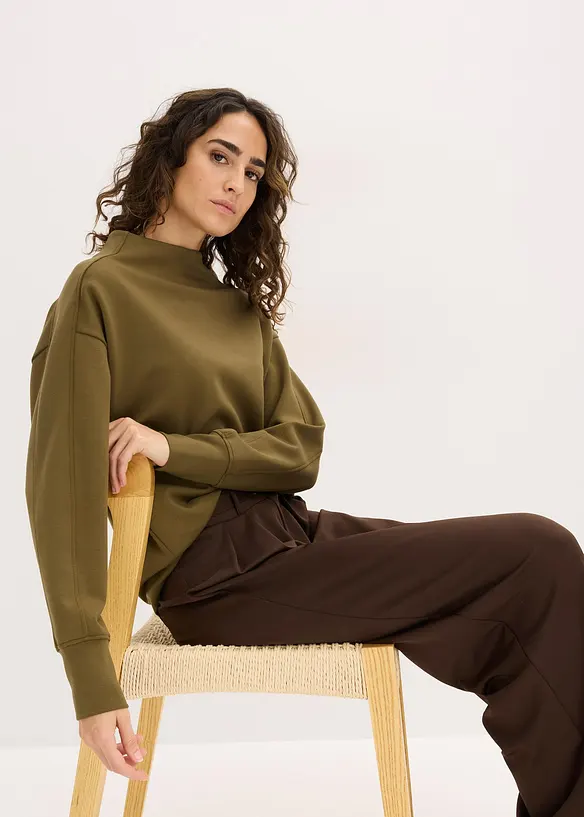 Felpa overzize effetto neoprene, bonprix