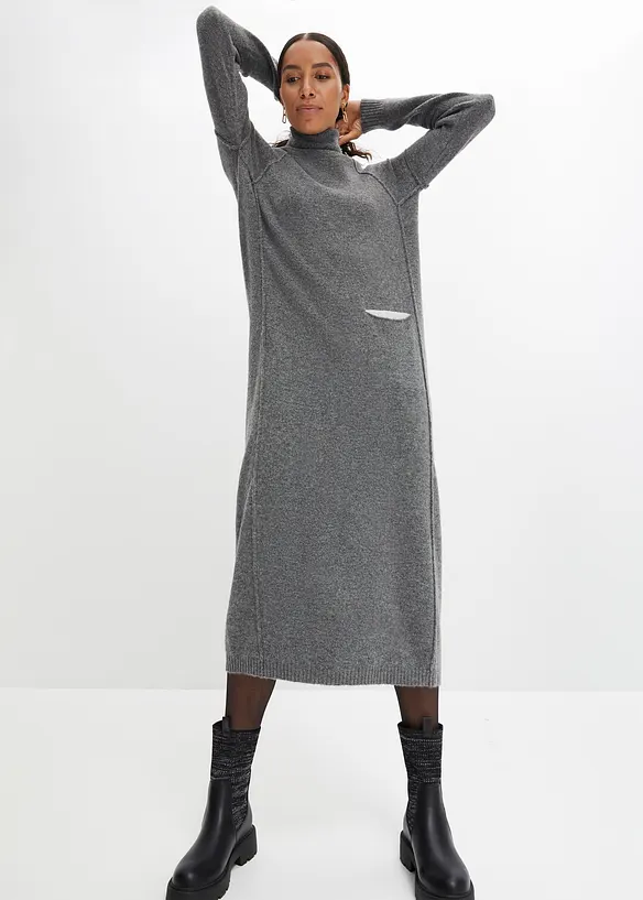 Abito in maglia a collo alto, bonprix