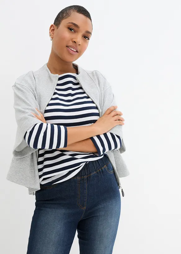 Jeans in cotone slim fit,  vita media, bonprix