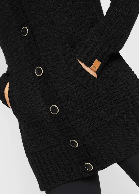 Cardigan lungo con cappuccio, bonprix