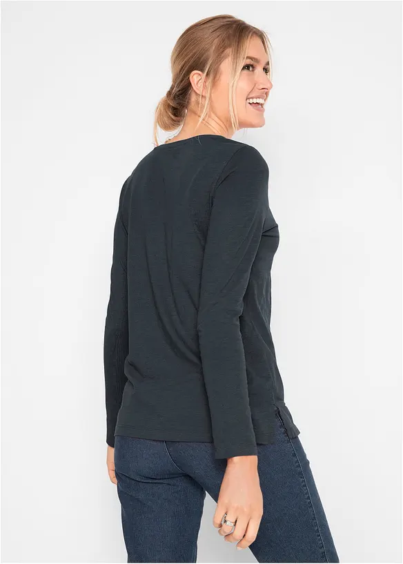 Maglia in cotone a maniche lunghe con gufo, bonprix