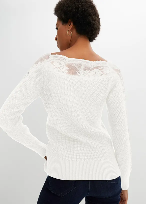 Maglione con pizzo, bonprix