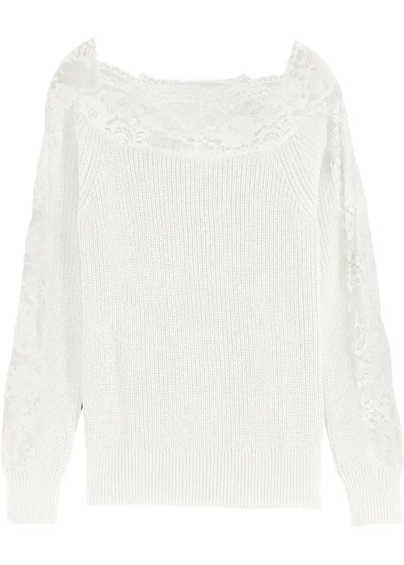 Maglione con pizzo, bonprix