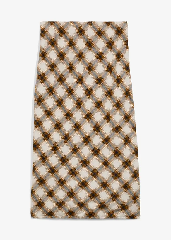 Gonna midi in flanella di puro cotone, bonprix