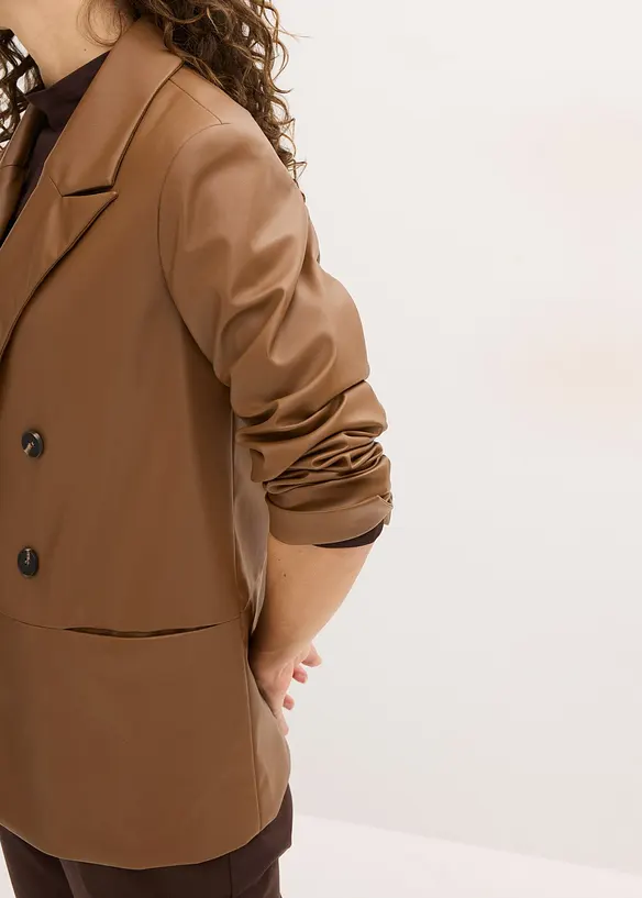 Blazer oversize in similpelle, bonprix