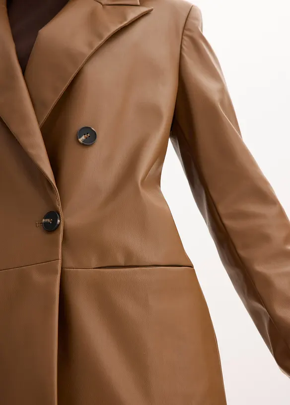 Blazer oversize in similpelle, bonprix