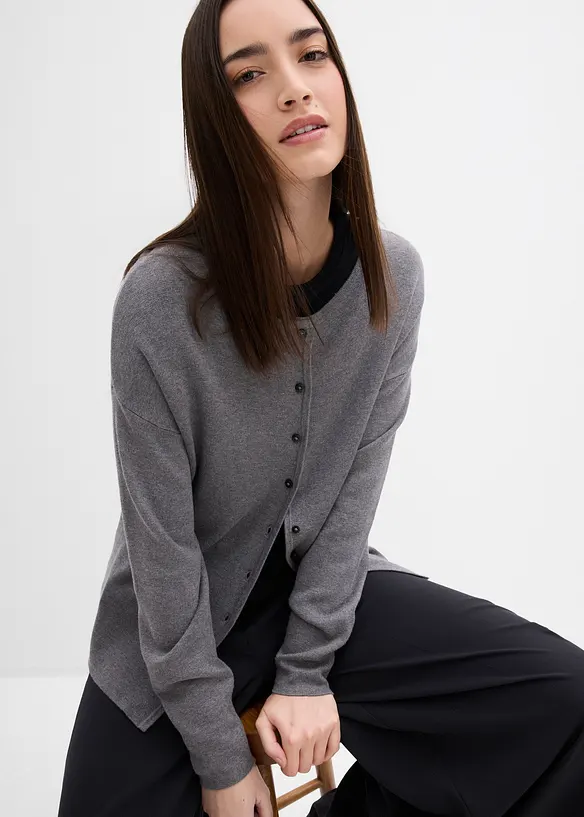 Cardigan sfiancato in misto viscosa, bonprix