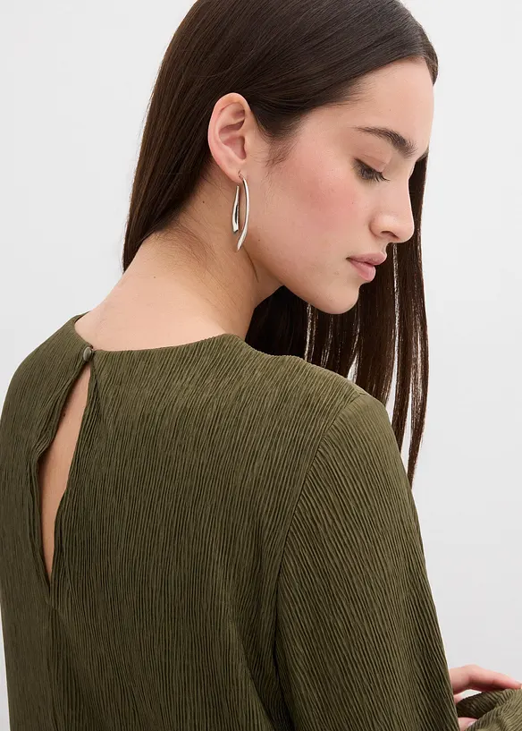 Abito midi in crinkle strutturato, bonprix