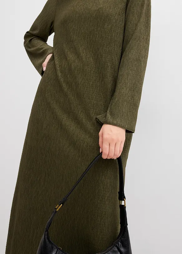Abito midi in crinkle strutturato, bonprix