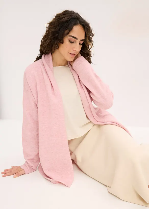 Cardigan in filato peloso morbido, bonprix