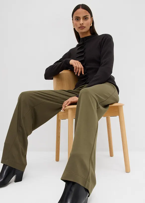 Pantaloni a palazzo in comodo punto di Roma, bonprix