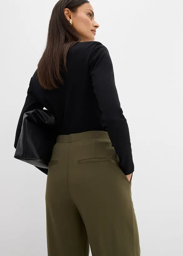 Pantaloni a palazzo in comodo punto di Roma, bonprix