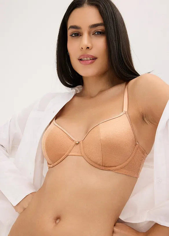 Reggiseno con ferretto in materiale lucido, bonprix