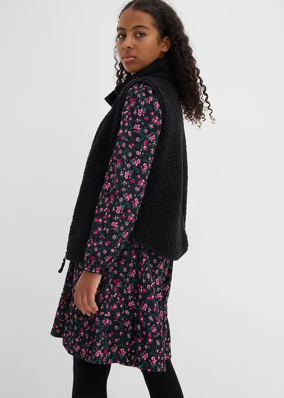 Abito di jersey crinkle operato, bonprix