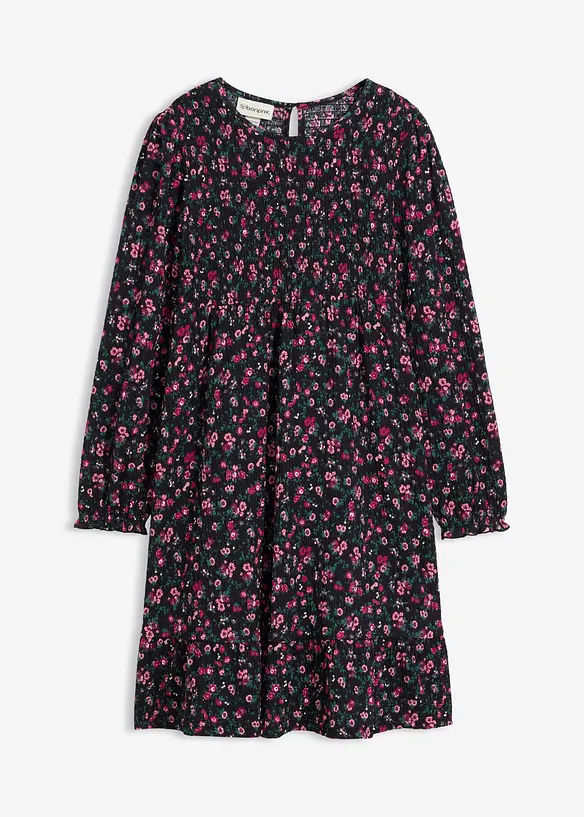 Abito di jersey crinkle operato, bonprix