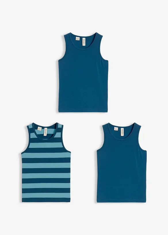 Canottiera con morbido cotone biologico (pacco da 3), bonprix