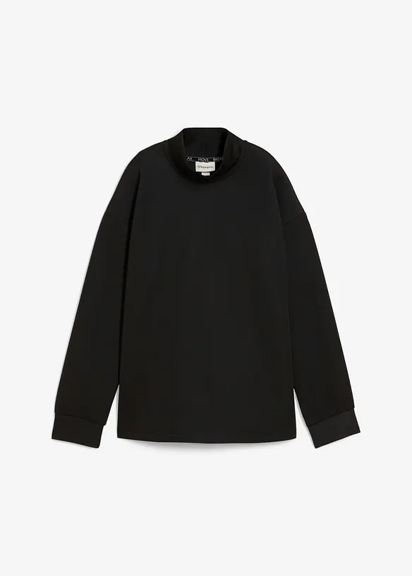 Felpa a collo alto in tessuto effetto neoprene, bonprix