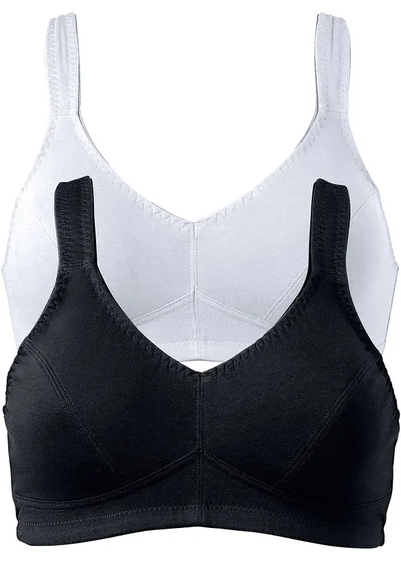 Reggiseno senza ferretto  con cotone biologico (pacco da 2), bonprix