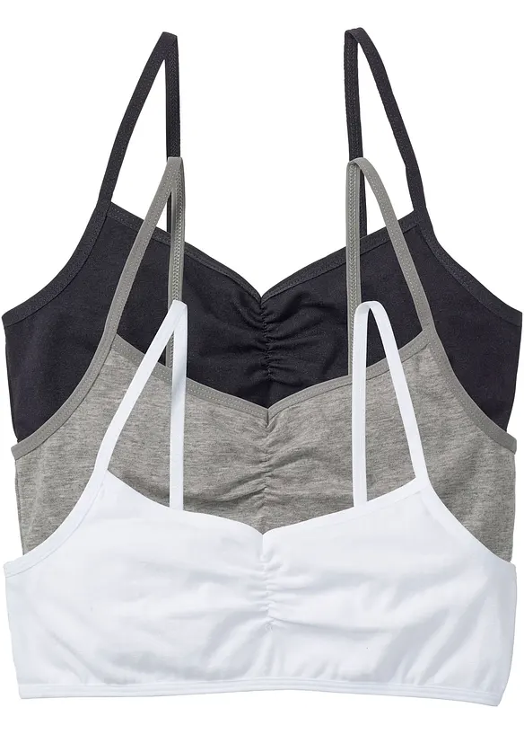 Reggiseno bustier con cotone morbido (pacco da 3), bonprix