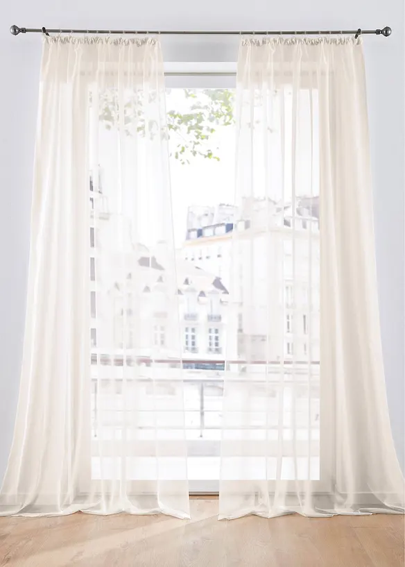 Tenda trasparente in voile leggero (pacco da 2), bonprix
