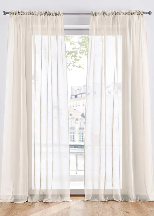 Tende trasparenti in leggero voile (pacco da 2), bonprix