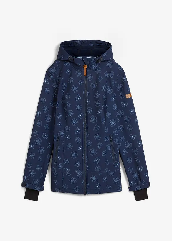 Softshell idrorepellente in fantasia floreale, bonprix
