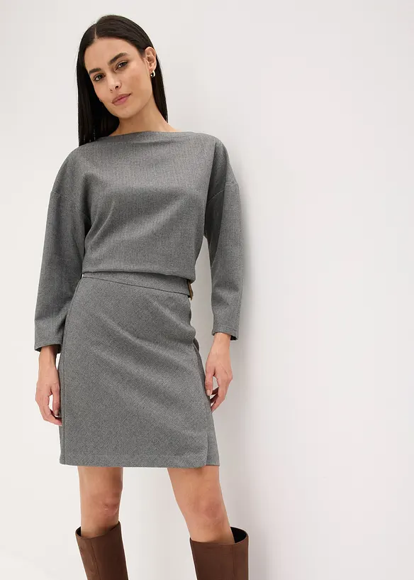 Tunica in tessuto consistente con motivo a spiga, bonprix