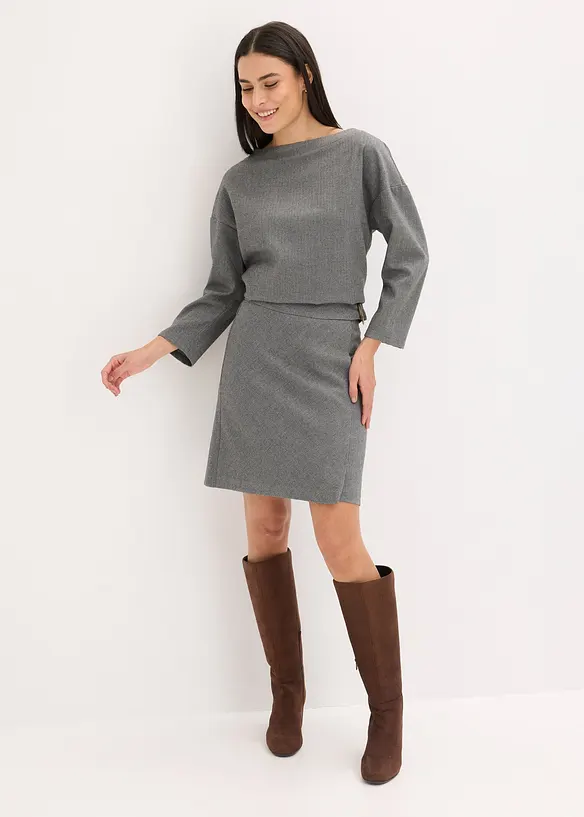 Tunica in tessuto consistente con motivo a spiga, bonprix