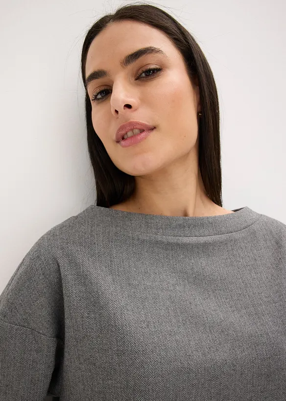 Tunica in tessuto consistente con motivo a spiga, bonprix