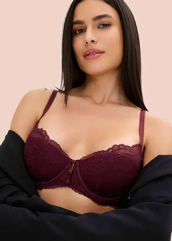 Reggiseno con coppe preformate in pizzo fine, bonprix