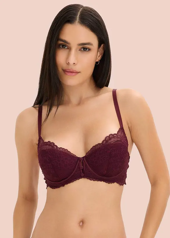 Reggiseno con coppe preformate in pizzo fine, bonprix